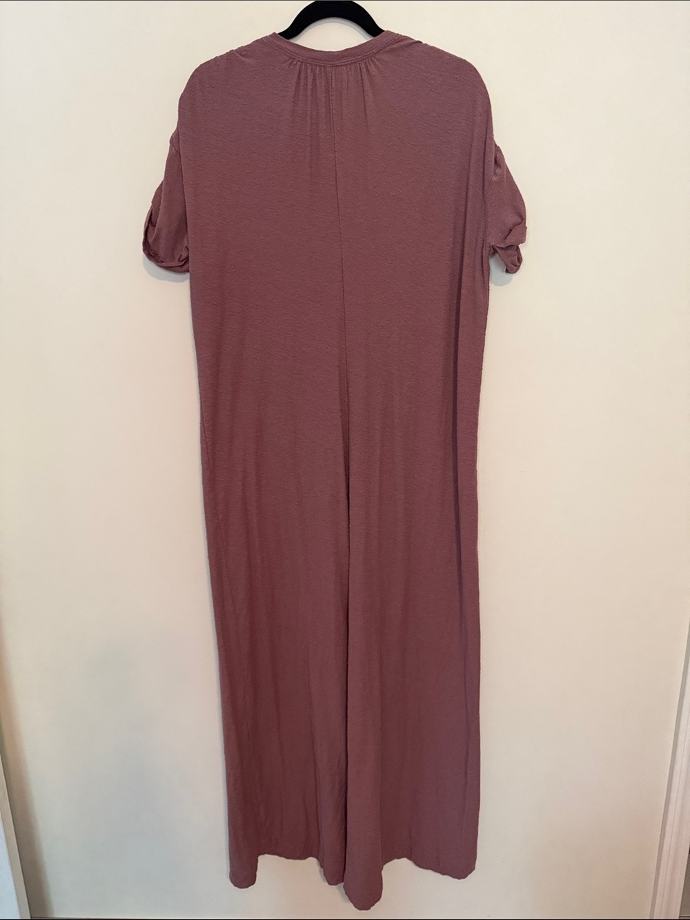 Free People Beach 100% Cotton Mauve Button-Front Long Jumpsuit - Picture 6 of 6